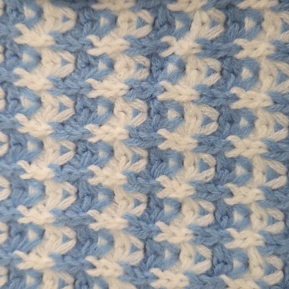 Blue and White V-Neck Striped Sweater - Picture 3 of 6